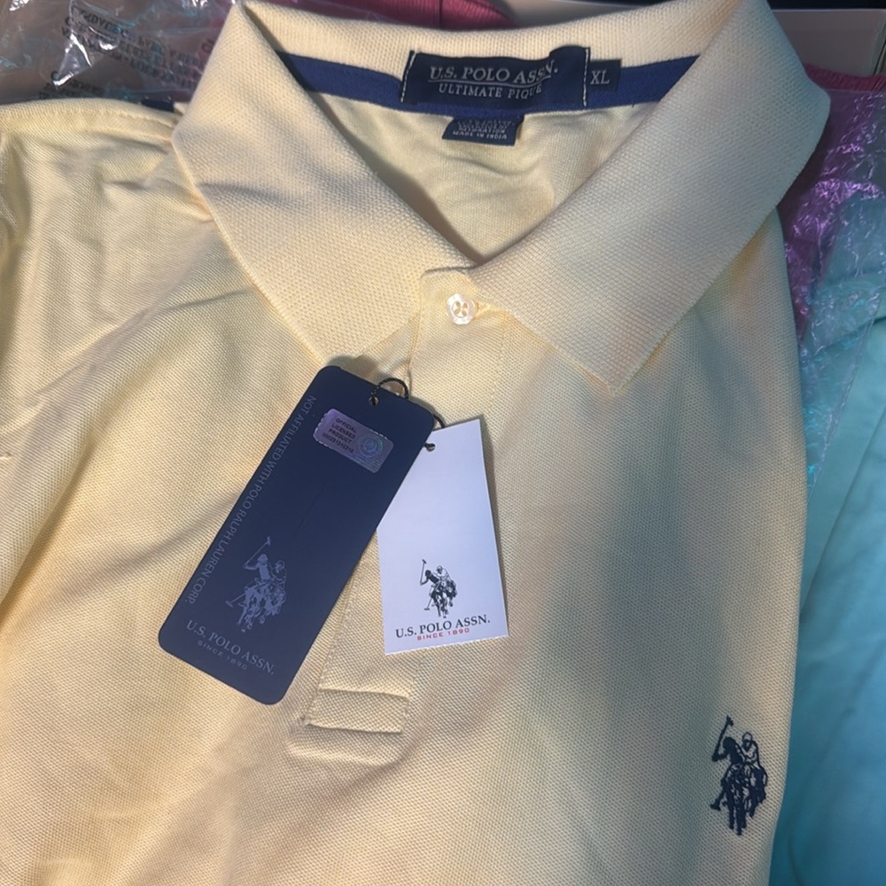 Summer vibes! Authentic Ralph Lauren Pique short sleeve With tags Tags XL Yellow
